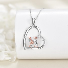 VENACOLY Poodle Gift Poodle Necklace S925 Sterling Silver Poodle Dog Pendant Necklaces Cute Poodle Jewellery Gifts for Women Lovers, No Gemstone