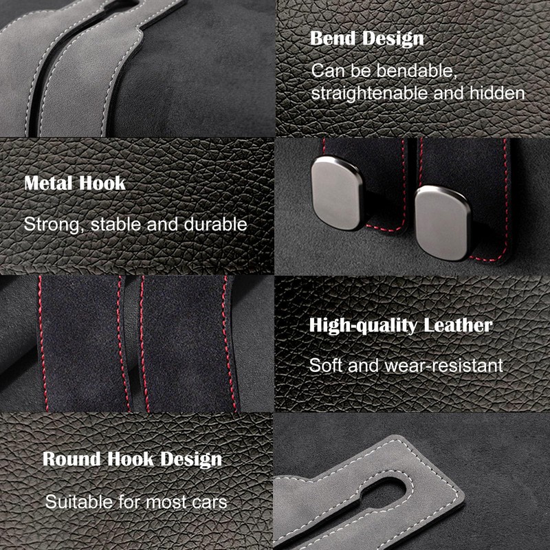 Car Hooks for Headrest 2 Pack, Car Seat Back Storage