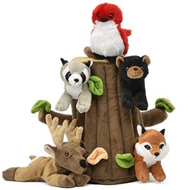Unipak Plush Woodland Treehouse with Five (5) Stuffed Forest Animals