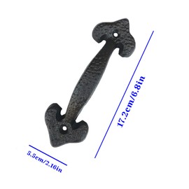 YMAISS 2packs Rustic Gate Handle,6.8in Cast Iron Sliding Barn Door Handle,Black Vintage Metal Gate Pull Handle, Fence Antique Long Cabinet Handles,Farmhouse Decor Metal Grab Bar,Sliding Door Pull