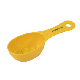 DELISH KITCHEN CC-1815 Pearl Metal Spoon, Grinding Spoon, Includes Measuring Function, Measurable, Yellow
