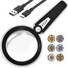 45X Magnifying Glass with Light, Rechargeable LED Magnifier for Reading