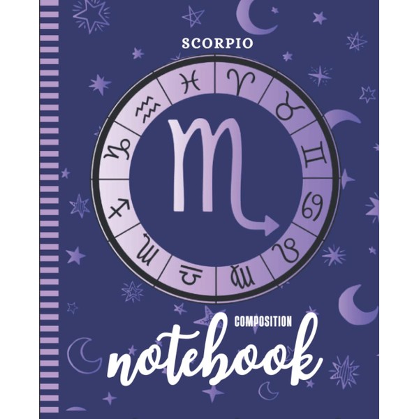 Scorpio Zodiac Sign Composition Notebook Wide Ruled: 7.5 x 9.25