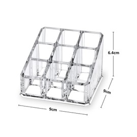 MOSIKER Lipstick Case, Acrylic, Cute, Mini Makeup Box, Lipstick Storage Box, Acrylic Accessory Storage, Cosmetic Clear Storage, Lip Storage, Makeup Tools, Storage Case, Clear Case, Small Items, Storage Drawers, 9 Compartments