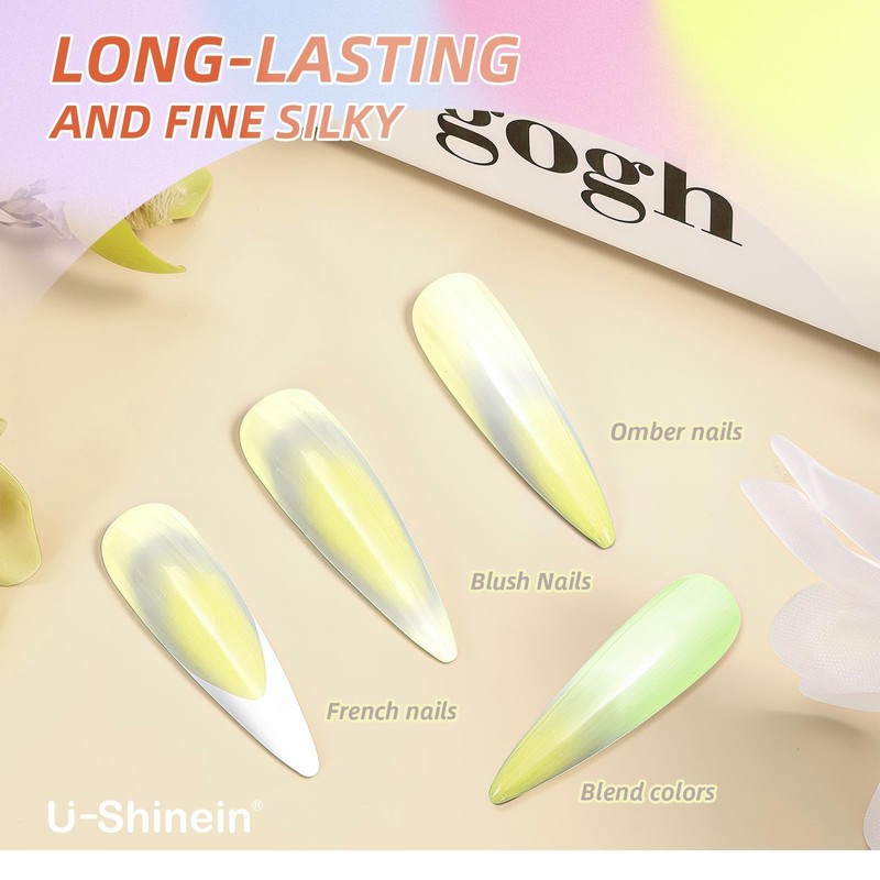 U-Shinein Cushion Gradient Painting Gel, Ombre Nails Aura Nails Full