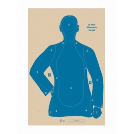 B-21E Target, 21 Yard Target, Shooting Paper Targets, 22.5" x 35", Police Silhouette (Blue, 100)