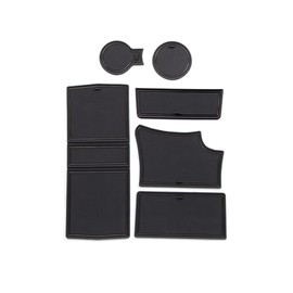 CDEFG For Peugeot 208 e-208 2020-2024 2025 GT Car Centre Console Rubber Mats Door Slot Non-Slip Non-Slip Mats Anti-Dust Cup Holder Rubber Mat Armrest Storage Accessories (Black)