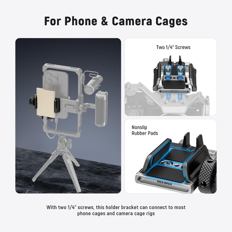 NEEWER Universal SSD Holder Mount Bracket with Cold Shoe Clamp,