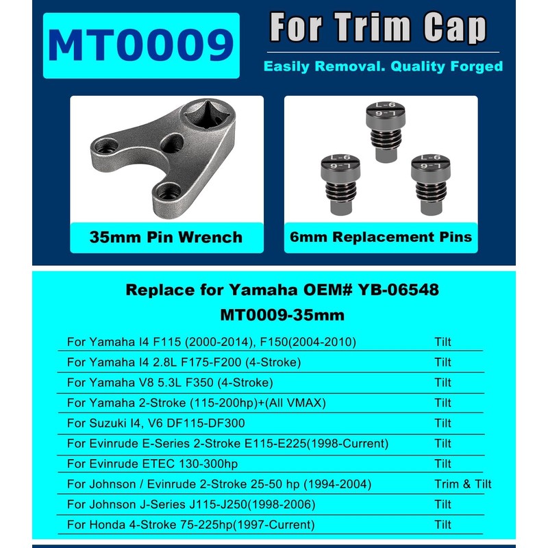 MT0004 & MT0006 & MT0009 Outboard Trim Tilt Pin Wrench