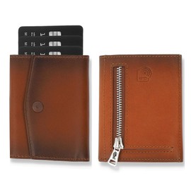 Solo Pelle® Leather, Slim Wallet with and without Coin Compartment, Wallet with RFID Protection, Space for at least 12 Cards, Mini Wallet for Men and Women, Wallet Leather, cognac brown