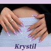 Krystil Short Press On Nails – Almond French Tip Fake