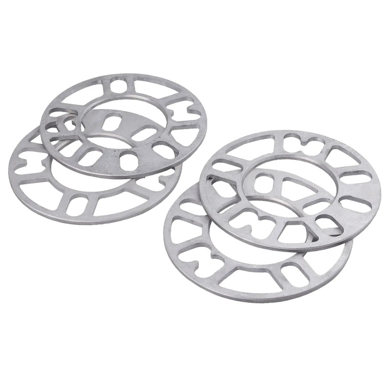 Anhoer 4Pcs Aluminum Alloy Wheel Spacers 5mm Universal Wheel Accessories