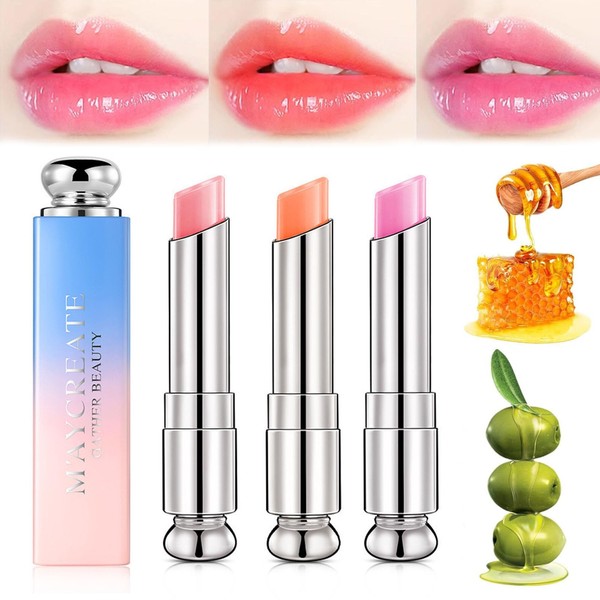Colour Changing Lip Balm - 3Pcs Coloured Lip Balm Set