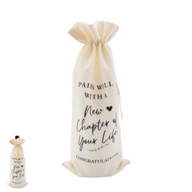 New Beginnings Congratulations Gift for Friend Coworker Champagne Wine Bag for Boss Best Friend New Job Chapter Gifts for Friends Coworker Wine Gift Bag for Mom Dad New House Gift for Wine Lovers