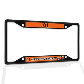 Fastasticdeals Metal Insert License Plate Frame 01 Hazzard County Dukes Weatherproof Car Accessories Black 4 Holes Solid Insert