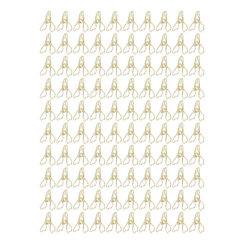 100pcs Binder Clips Heart Style Long Tail Shape Metal Iron