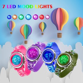 cofuo Kids Digital Sport Waterproof Watch for Girls Boys, Kid Sports Outdoor LED Electrical Watches with Luminous Alarm Stopwatch Child Wristwatch 3-12 Years