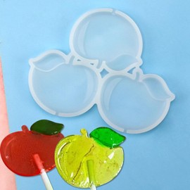 mostsom 2pcs/lot Apple Shape Silicone Moulds Non-Stick Chocolate Candy Mould,Silicone chocolate Mould Moldes Repostería Ice Cube Tray Mold (H_ Apple)