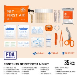 ARCA PET Dog First Aid Kit - Pet Emergency Kit - Water Resistant High Visibility Reflective First Aid Pouch Dog Camping Essentials for Hiking, Backpacking, Sports, Hunting