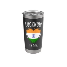 India Flag Heart Lucknow City Stainless Steel Insulated Tumbler