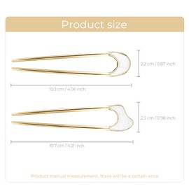 French Hair Pin, 5PCS Metal U Shaped Hair Pins French Twist Clip Vintage Hair Fork Hair Pin for Women Girls Hairstyle Accessories