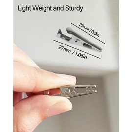 40 Pcs 1.06 Inches / 27 mm Metal Alligator Clip Spring Clamps,Silver Tone Nickel Plated, used in laboratory electric testing work and Cable Lead Clip