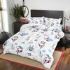 AILONEN Cartoon Shark Comforter Set Twin Size, Sharks Wearing Glasses