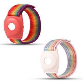 NQEUEPN 2pcs Holder for Princess Cruise Medallion, Adjustable Bracelet for Princess Medallion with Magic Adhesive Strap Nylon Protective Watch Band Wristband Accessories for Men Women(Red, Pink)