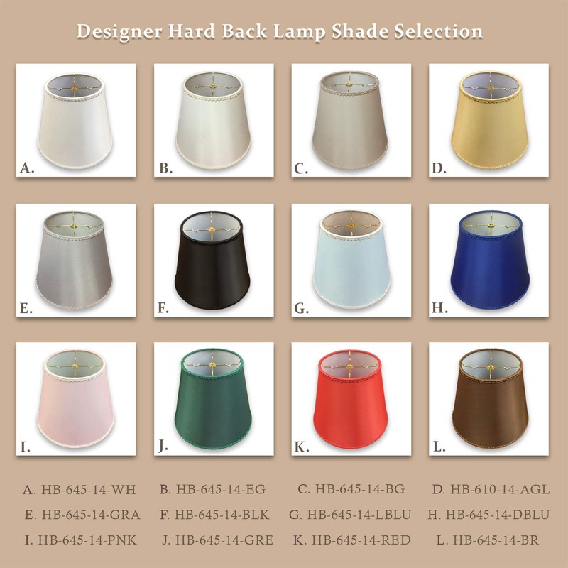 Royal Designs, Inc. Designer Empire Hardback Shade with Elegant Trim,