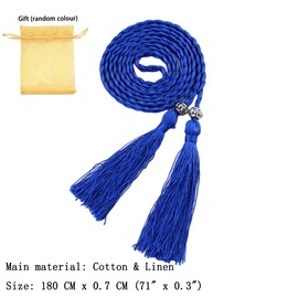FAIRYGATE Navy Belts for Women Dress Pretty Blue Belts Waist Chain Rope Braided Casual Thin for Jeans Dress Pants Waistband A1220