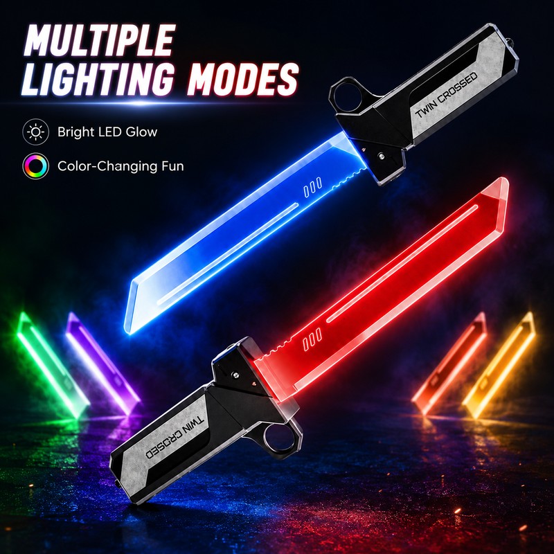 2-in-1 Transforming Light-Up Sword & Axe Toy – ABS Cosplay