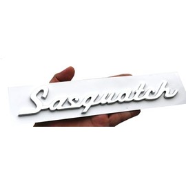 1pc Classic Sasquatch Script Nameplate Letter Emblem 3D Badge Logo Compatible with Bronco SUV/Sport (Chrome)