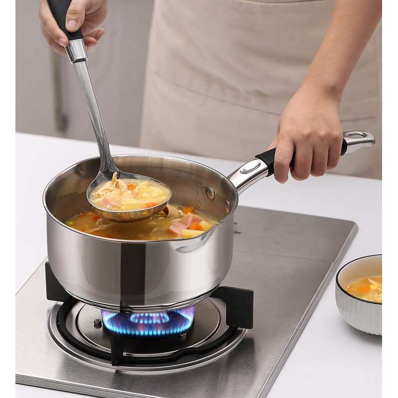 Royal Cuisine Stainless Steel Soup Ladle Spoon with Soft Grip