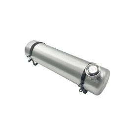 JSD 6 x 24" Aluminum Round Fuel / Gas Tank - 2.6 Gallon with Internal Baffle and 1/4" NPT Outlet-for ATVs, Generators & Small Engines