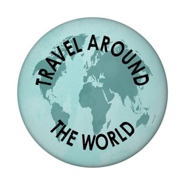Travel Around The World Map Magnet Round with Bottle Opener Beautiful Magnet Round with Bottle Opener for the Fridge for Attaching Photos, Postcards or Household Plan