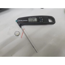 Powlaken Digital Meat Food Thermometer Foldable Cooking In Black