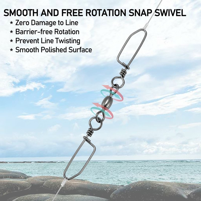 Alwonder 30PCS Double Snap Swivels, Trolling Planer Board Line Release