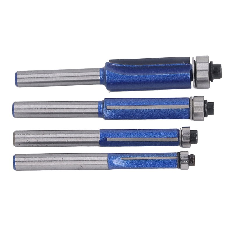 4 Pcs Flush Trim Router Bit 1/4 Shank Tungsten Steel