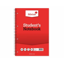 Silvine A4 Twin Wire Student's Notebook. 120 Pages Ruled Ruled 6mm Feint