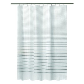 Bath Bliss 70" x 72" White Stripe Design PEVA Shower Curtain, 12 Rust Proof Metal Grommets, 100% Waterproof, Odorless, for Bathroom, 70 X 72