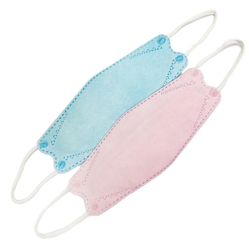 Korean Mask KF94 Mask, Pink/Blue, Non-Woven Mask, 4-Layer 3D Processing,