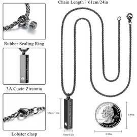 Milacolato 2 Urn Necklaces for Men Women Urn Necklaces for Ashes Urns Pendant for Ashes Cube Urns for People Ashes Memorial Urn Locket Keepsake Urn Chains Jewellery for Ash Jewellery, Stainless Steel