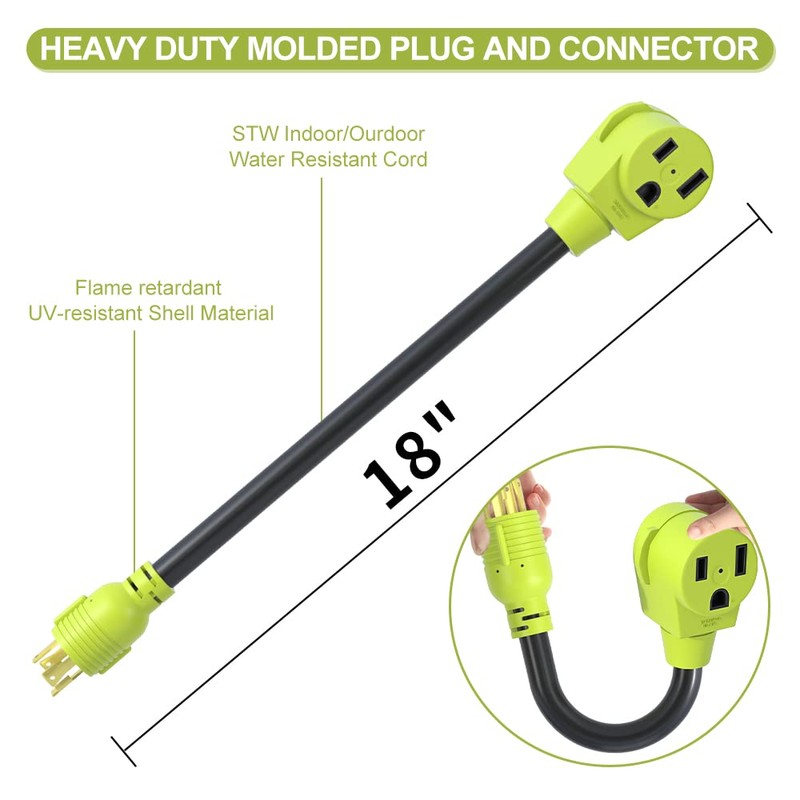 AOWEITOUR Generator Welder Adapter,NEMA L14-30P Male Plug to 6-50R Female