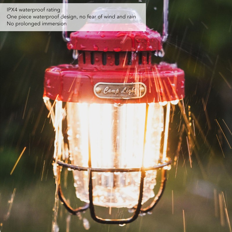 Retro LED Camping Lantern Portable Multifunctional Rechargeable Tent Light for