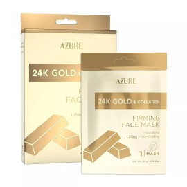 AZURE 24K Gold Firming Face Mask- Anti Aging, Hydrating, Toning & Firming Facial