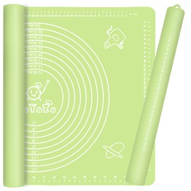 Rolling Pin Silicone Baking Pastry Mat Set,Pizza Dough Roller Baking Mat for Rolling Dough Non Slip Extra Large with Measure,Kitchen Counter Mat for Pie,Crust,Cookies,Bread,Pastries,Pasta, 15.7" x 24"