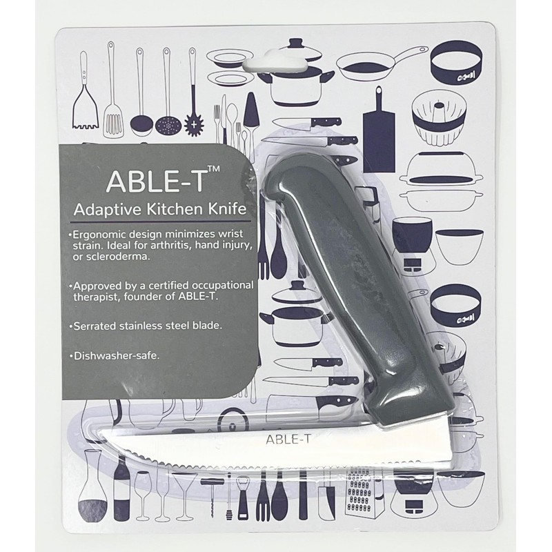 ABLE-T Serrated Right Angle Knife, Approved by a Certified Occupational