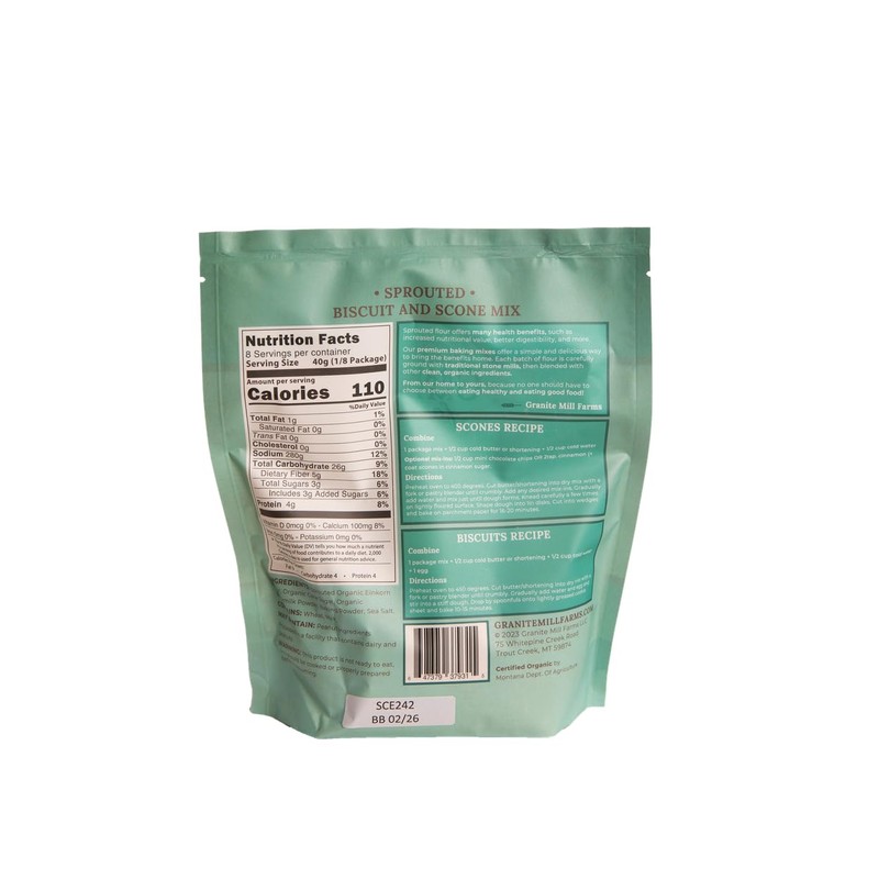 Granite Mill Farms Sprouted Organic Einkorn Biscuit & Scone Mix,