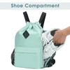 WANDF Drawstring Backpack Sports Gym Bag with Shoes Compartment, Water-Resistant
