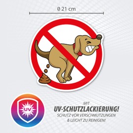 High-Quality Sign Made of Aluminium Dibond "Hier kein Hundeklo " 210 x 210 mm Freeform | Dog Poo | Dog Poop